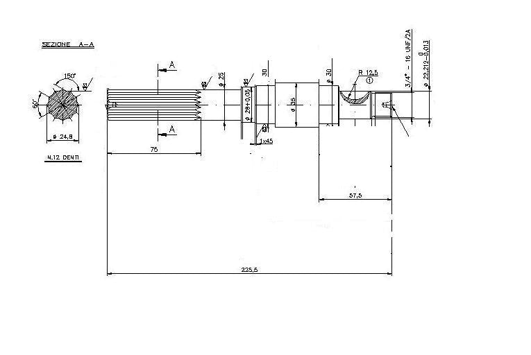 1325-ALBERO POMPA MFF57 L=213.5