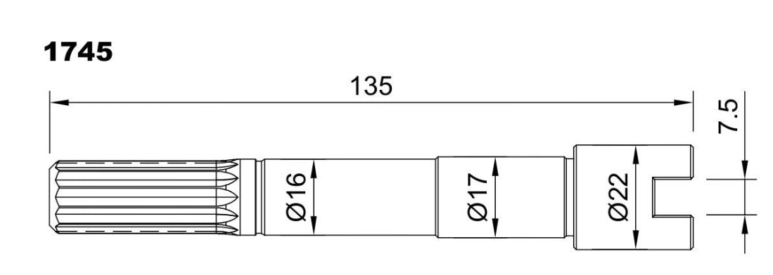 1745-ALBERO POMPA ST 165 L=135