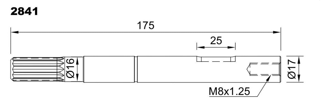 2841-ALBERO POMPA JOHN. F7B-8 L=175