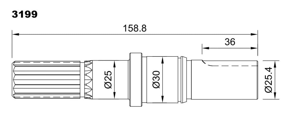3199-ALBERO POMPA CAT.3208 L=159