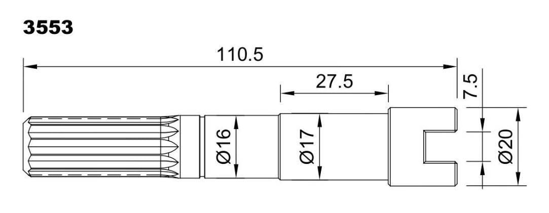 3553-ALBERO POMPA JB 23430-1001 L=110