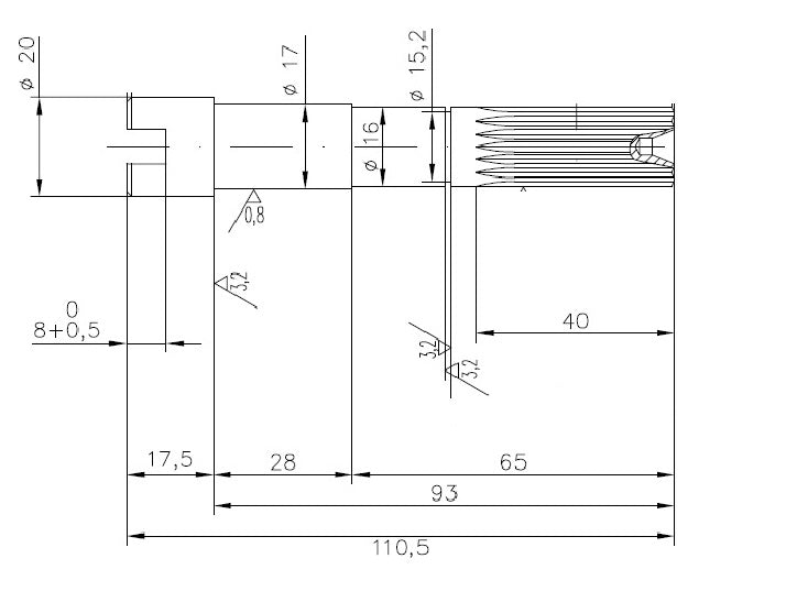 PUMP SHAFT JB 23430-1001