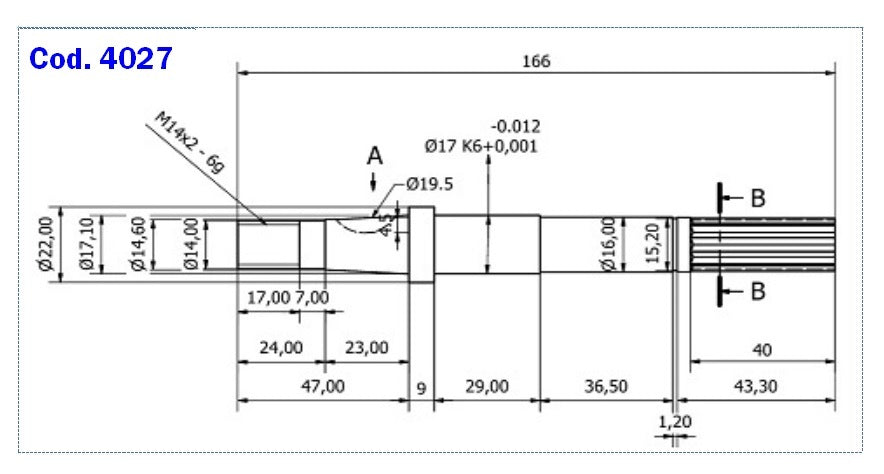 4027-ALBERO POMPA JBXXX L=166