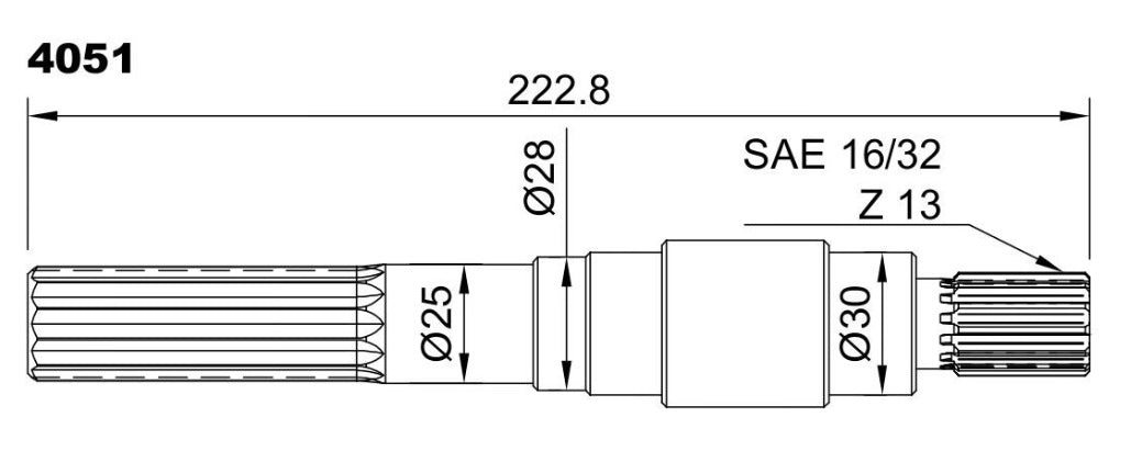 4051-ALBERO POMPA MFF59 L=222.8