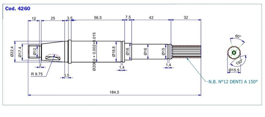 4260-ALBERO POMPA ST 146 AF L=184