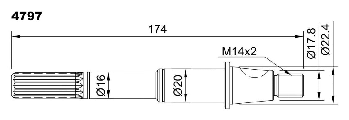 JB PUMP SHAFT L=174