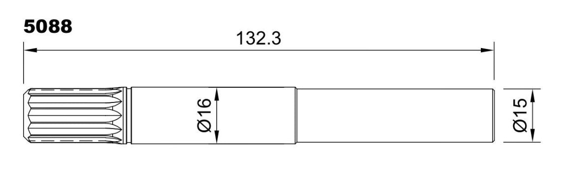 5088-ALBERO POMPA JB 10970-21 L=132.3