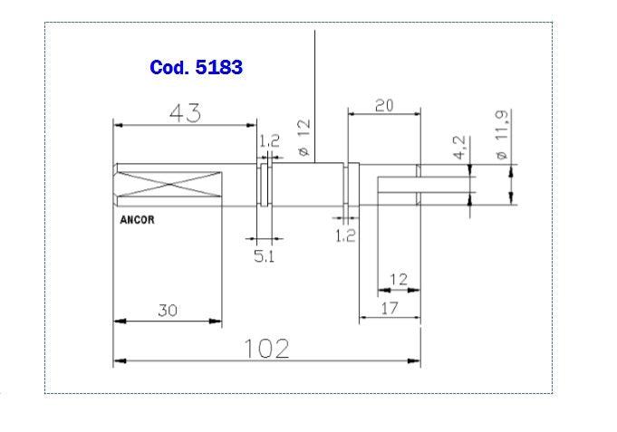 5183-ALBERO POMPA PM 15/T L=101