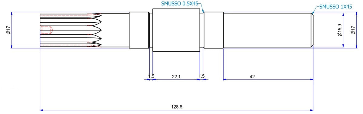 5312-ALBERO POMPA SW GXXX L=128.8