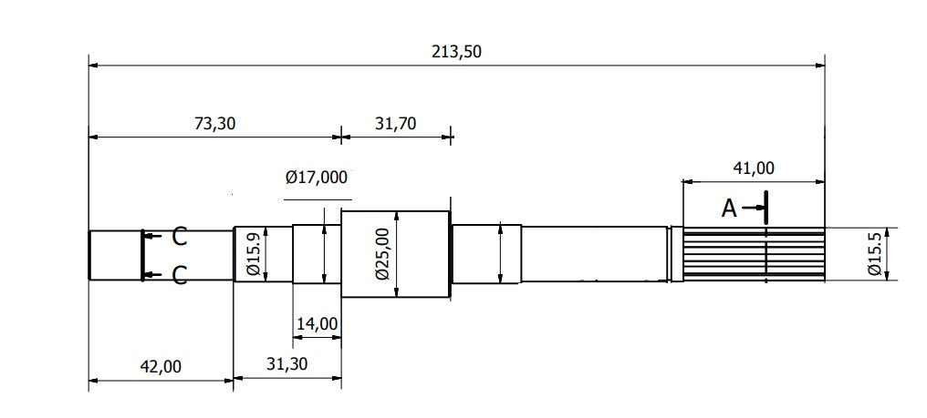 5346-ALBERO POMPA PM46 -ST434 L=213.5