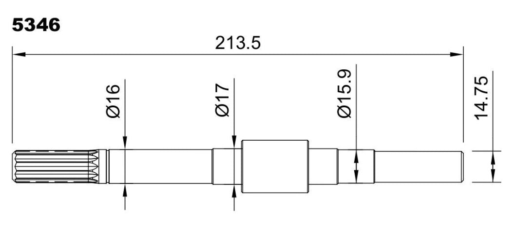5346-ALBERO POMPA PM46 -ST434 L=213.5