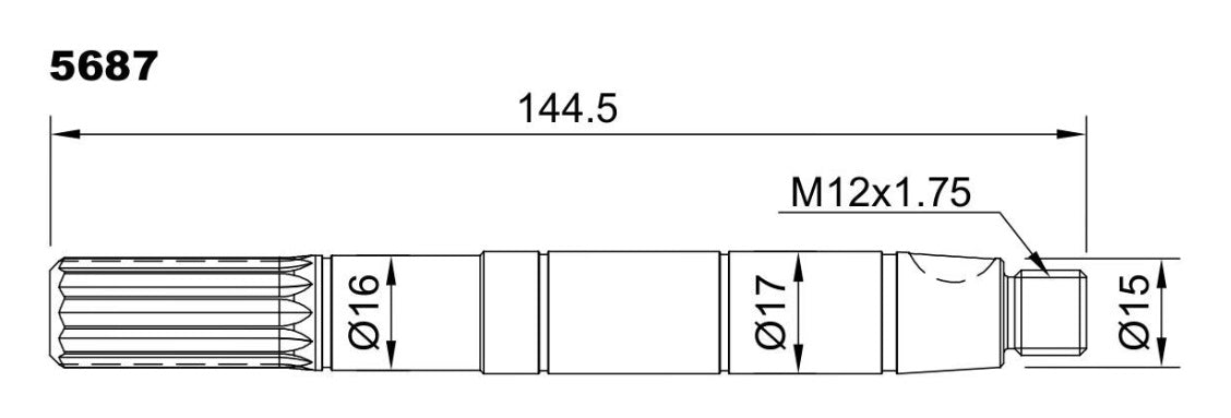 5687-ALBERO POMPA ST 307 L=144.5