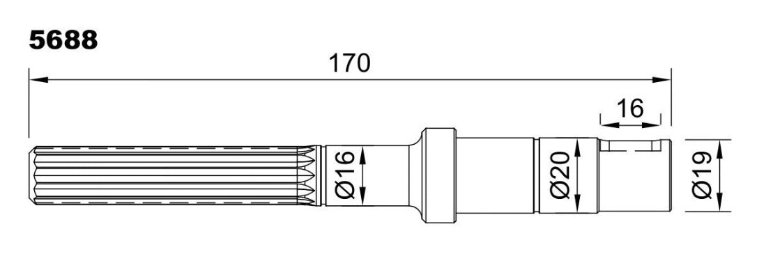 5688-ALBERO POMPA PER 11590204 L=170