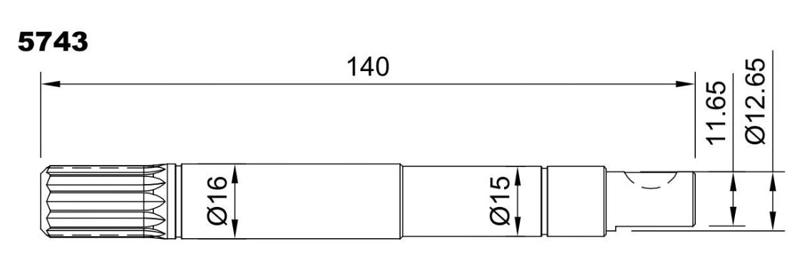 5743-ALBERO POMPA PERKINS L=140