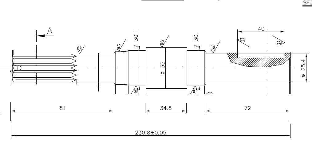 5744-ALBERO POMPA PM43 L=230.8