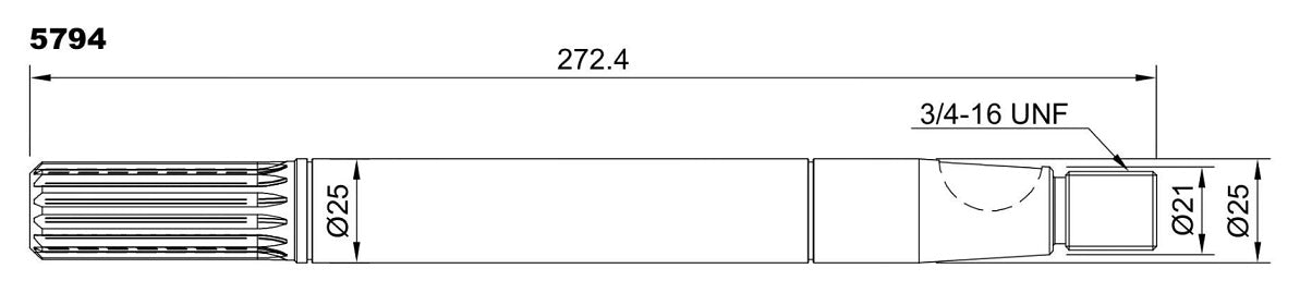 5794-ALBERO POMPA CAT 3196 L=272.4