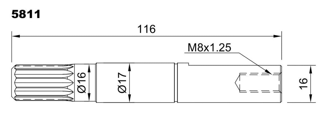 5811-ALBERO POMPA JH 24070-1 L=116