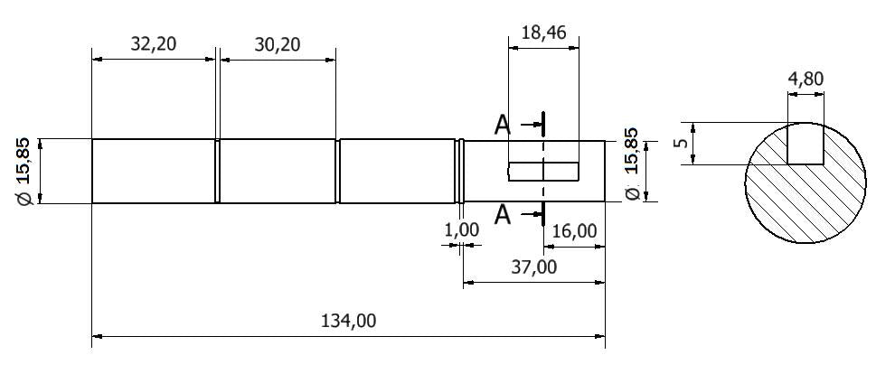 5816-ALBERO POMPA SW 14159 L=134