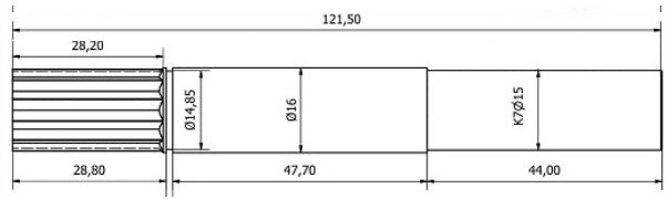 5846-ALBERO POMPA ST 440 L=121.5