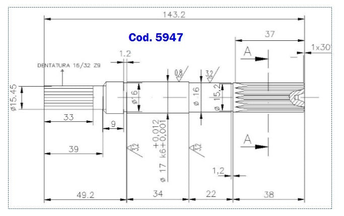 ST 346 PUMP SHAFT