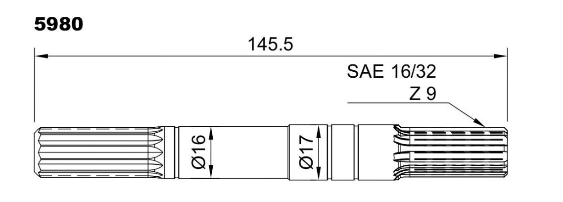 5980-ALBERO POMPA ST 574 L=145.5