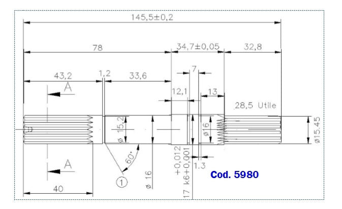 5980-ALBERO POMPA ST 574 L=145.5