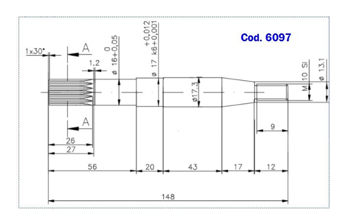 6097-ALBERO POMPA ST 216/W L=148