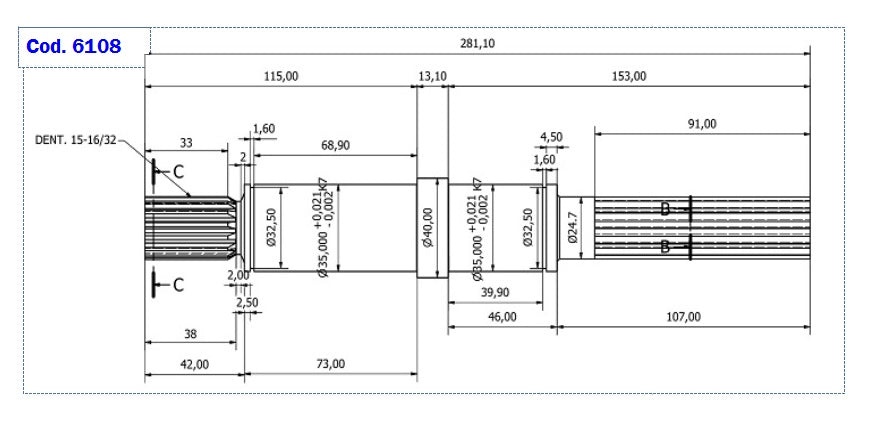PUMP SHAFT F95B9-10-XXX