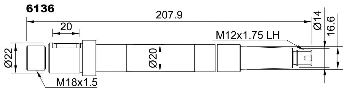 6136-ALBERO POMPA CENTR STEIMEL L208