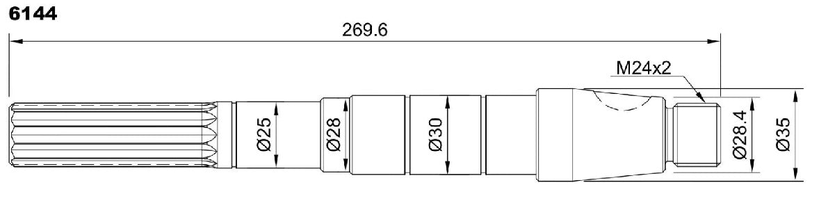 6144-ALBERO POMPA JB 29880 L=269.6