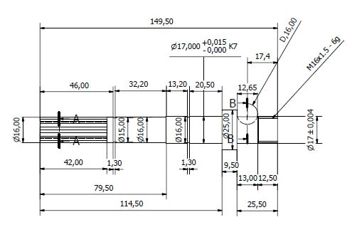 6150-ALBERO POMPA ST 449 L=149.5