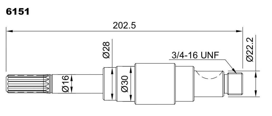 6151-ALBERO POMPA ST 414 L=202.5