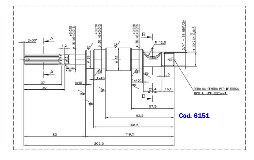 6151-ALBERO POMPA ST 414 L=202.5