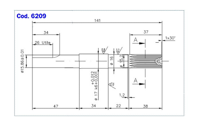 6209-ALBERO POMPA ST 407 L=141