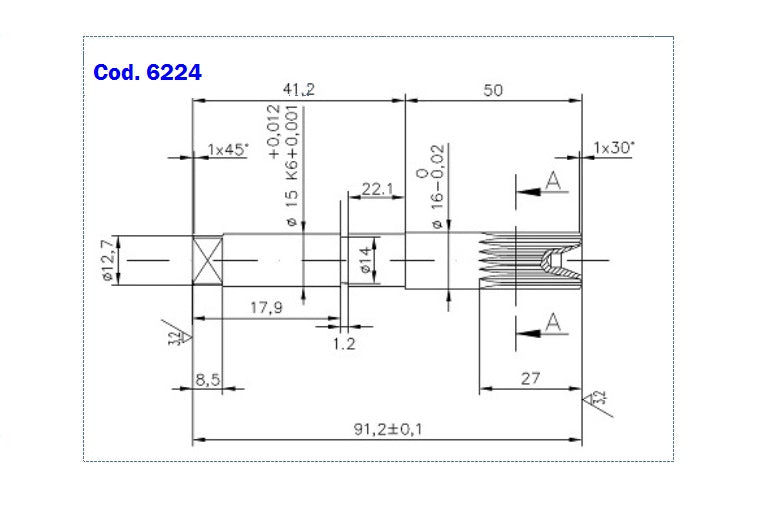 6224-ALBERO POMPA ST 343 L=91.2