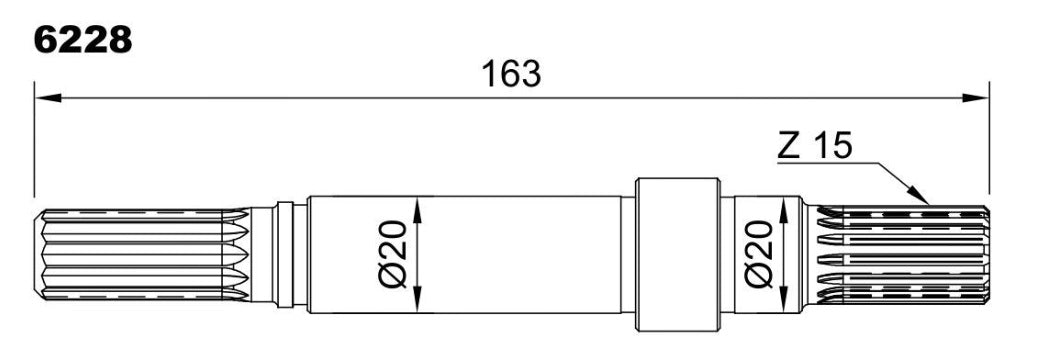 6228-ALBERO PER POMPA YANMAR L=163