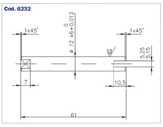 6232-ALBERO POMPA ST 218 L=61