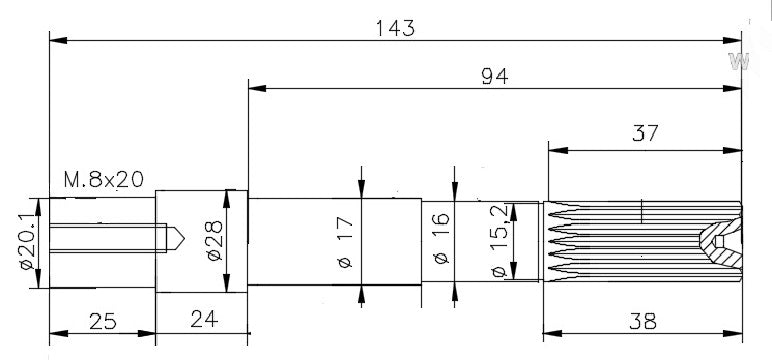 6251-ALBERO POMPA FORD 1.8 D L=143
