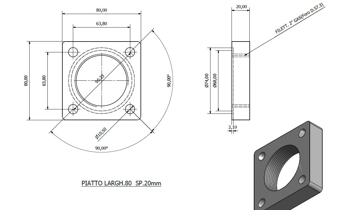 6295-FLANGIA 2P PER MFF57-PM41EM