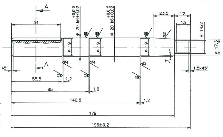 6330-ALBERO POMPA SW 25120 L=196