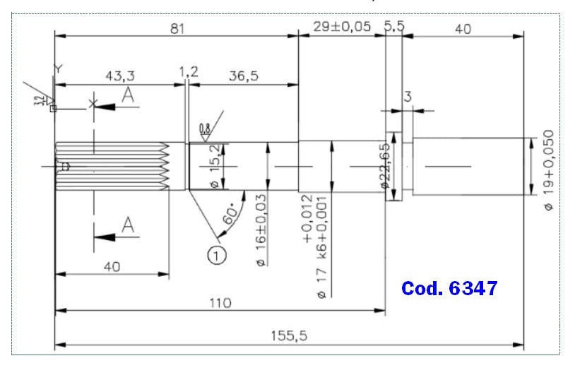 6347-ALBERO POMPA ST 154 L=158.5