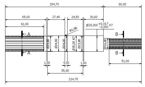 6400-ALBERO POMPA MP85 L=153