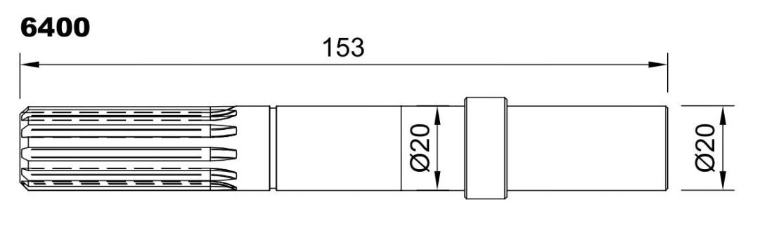 6400-ALBERO POMPA MP85 L=153