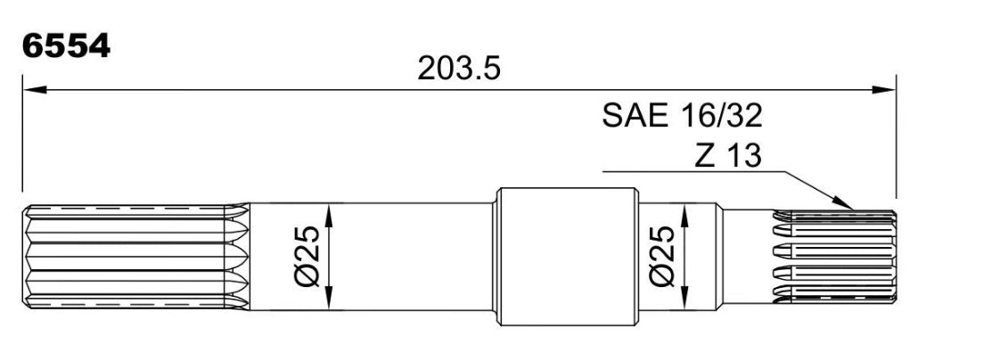 6554-ALBERO POMPA MP 75 L=203.5