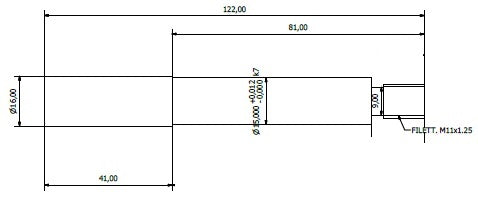 6580-ALBERO POMPA KUB.ACQUA D. L=122