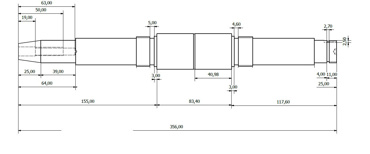 6585-ALBERO POMPA DOPPIO CORPO L356