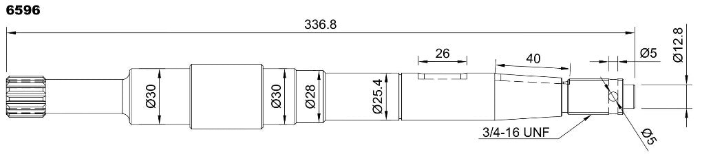 6596-ALBERO POMPA JB OFF2000 L=336.8