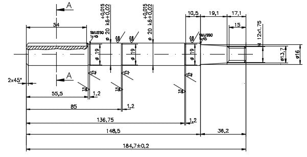 6623-ALBERO POMPA SW 19706 L=184.7