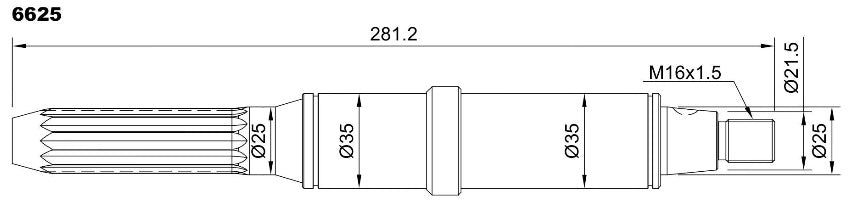 6625-ALBERO JH F95B9 10-13248 L=281