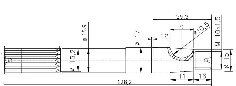6637-ALBERO POMPA ST849-YM 4JH4 L=128